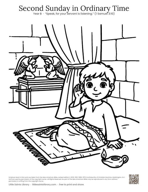 Second Sunday in Ordinary Time, coloring sheet preview