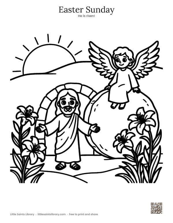 Easter Sunday coloring sheet, preview