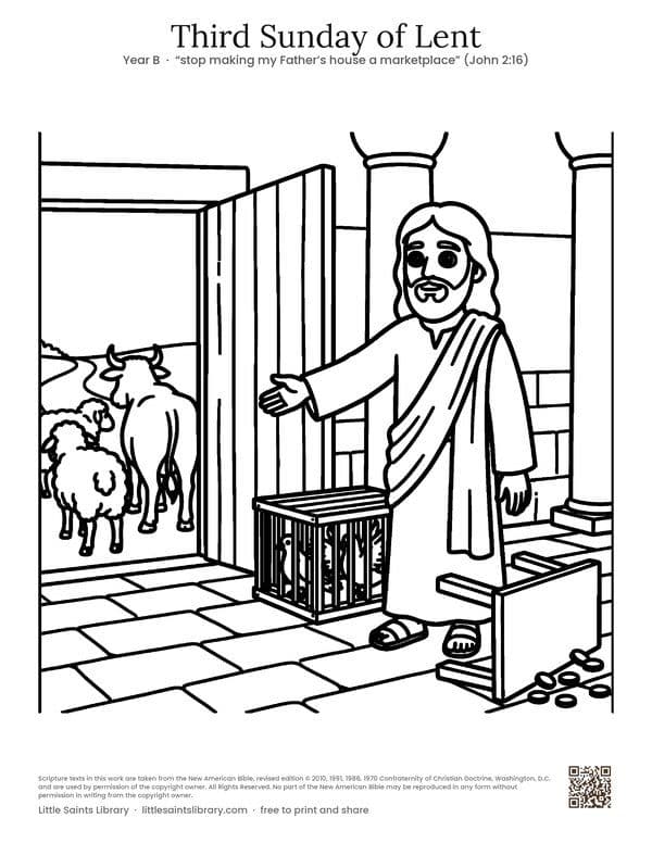 Third Sunday of Lent, coloring sheet preview