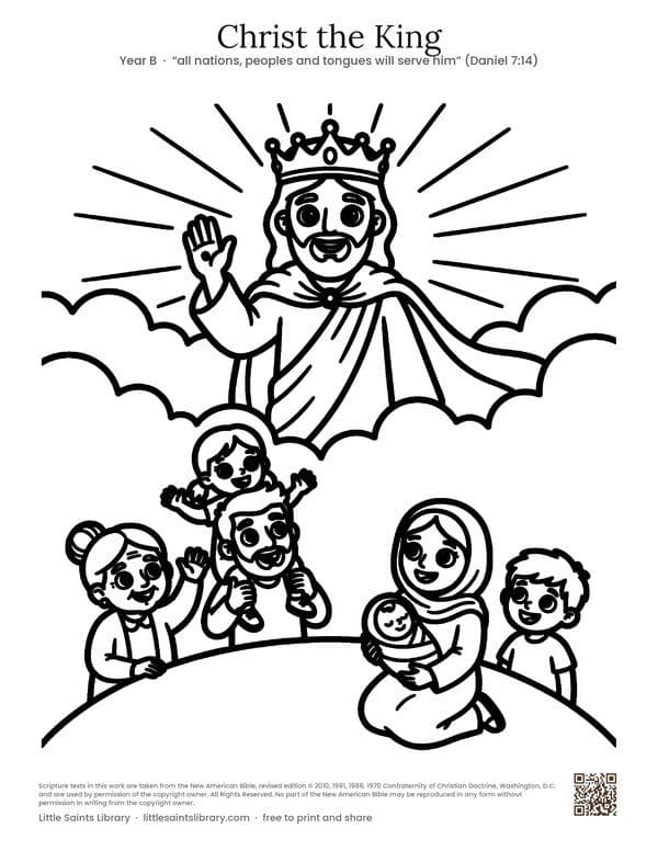 Christ the King, coloring sheet preview