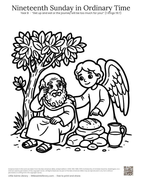 Nineteenth Sunday in Ordinary Time, coloring sheet preview