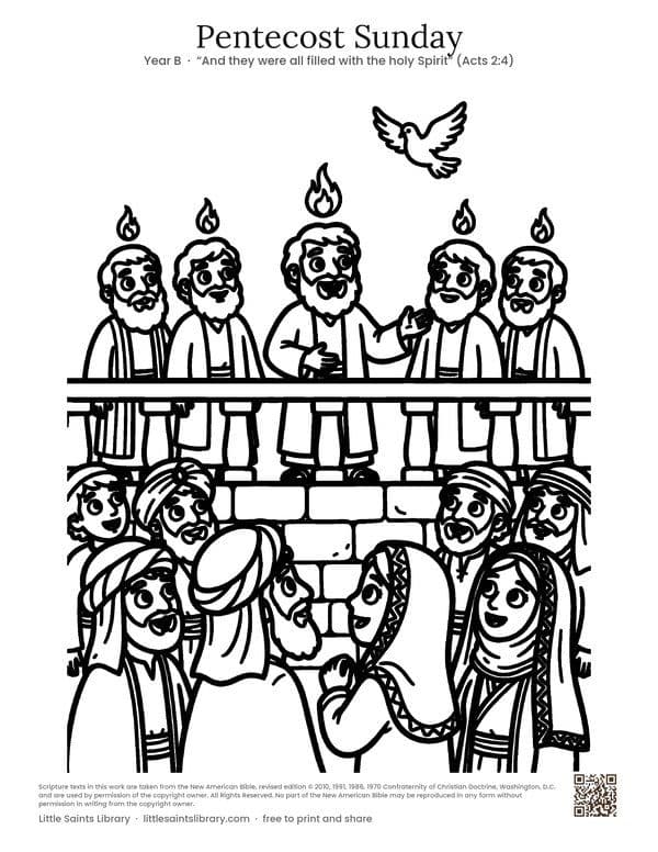 Pentecost Sunday, coloring sheet preview
