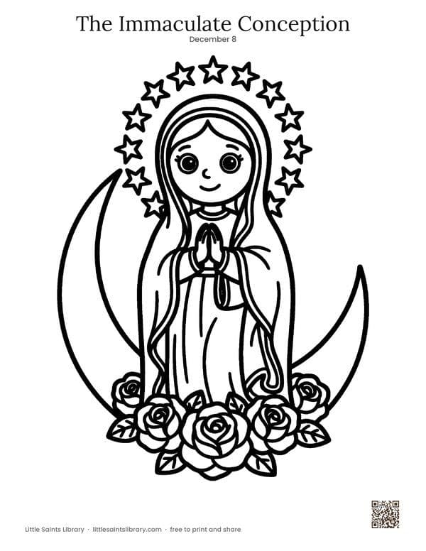 The Immaculate Conception coloring sheet, preview