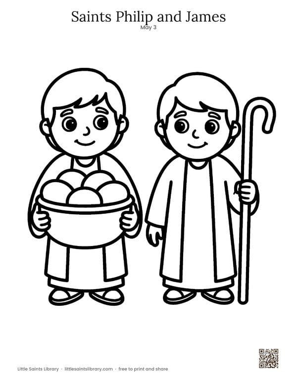 Saints Philip and James coloring sheet, preview