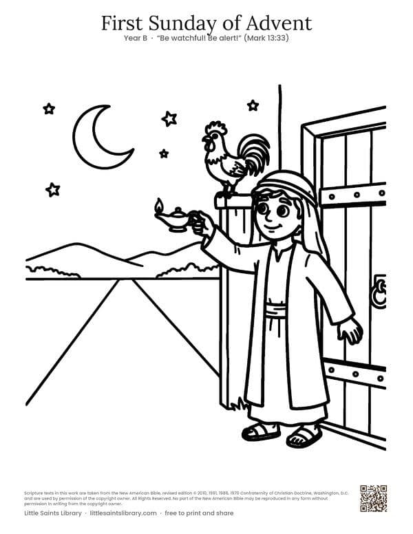 First Sunday of Advent, coloring sheet preview