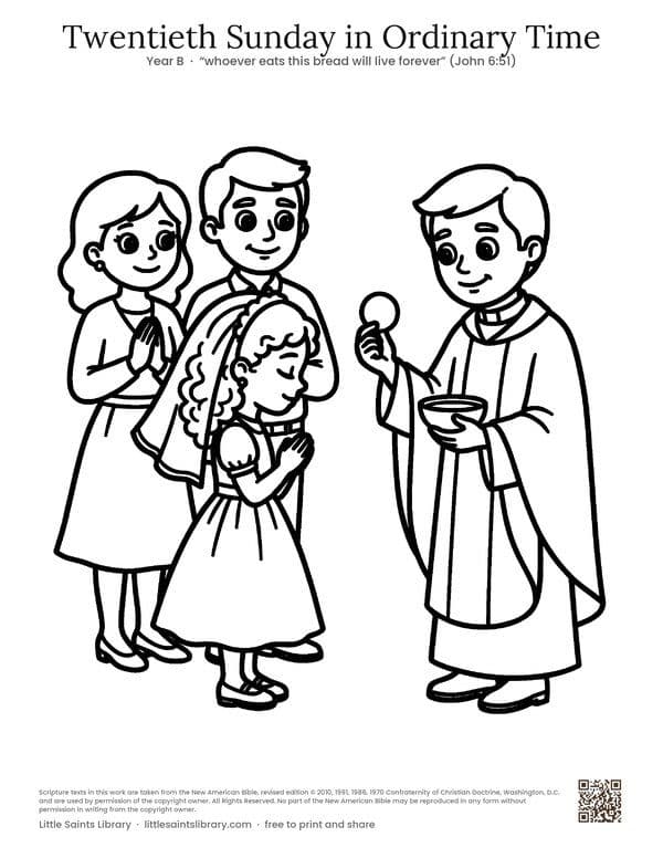 Twentieth Sunday in Ordinary Time, coloring sheet preview