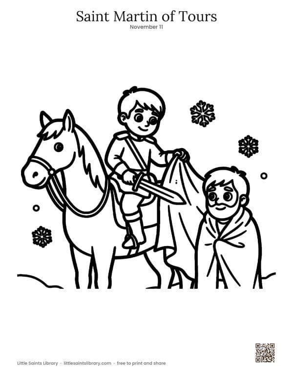 Saint Martin of Tours coloring sheet, preview