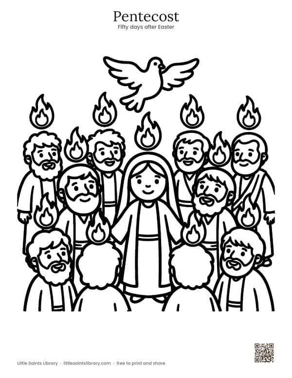 Pentecost coloring sheet, preview