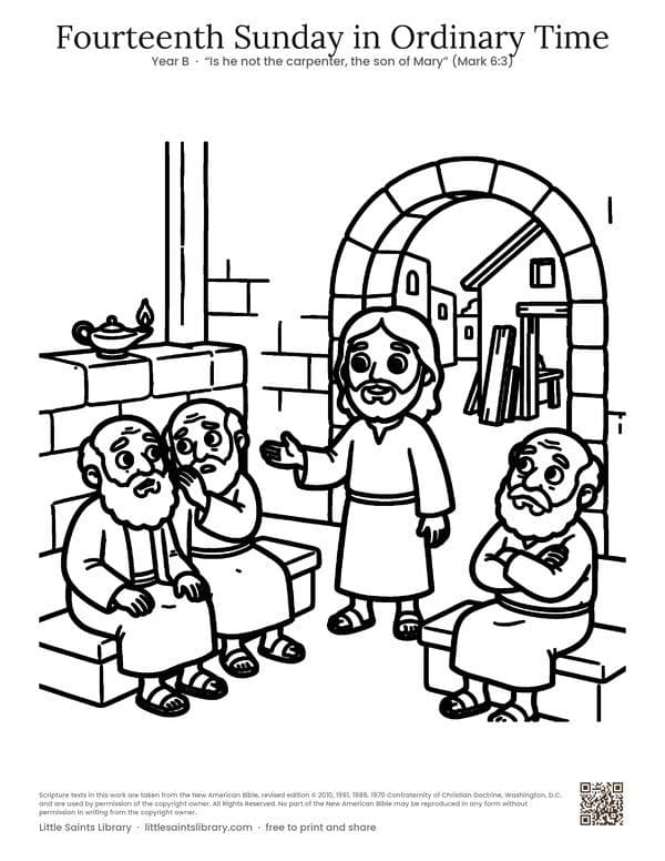 Fourteenth Sunday in Ordinary Time, coloring sheet preview
