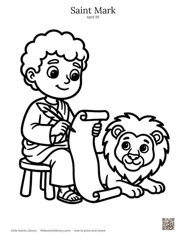 Saint Mark coloring sheet, preview