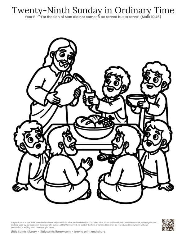 Twenty-Ninth Sunday in Ordinary Time, coloring sheet preview