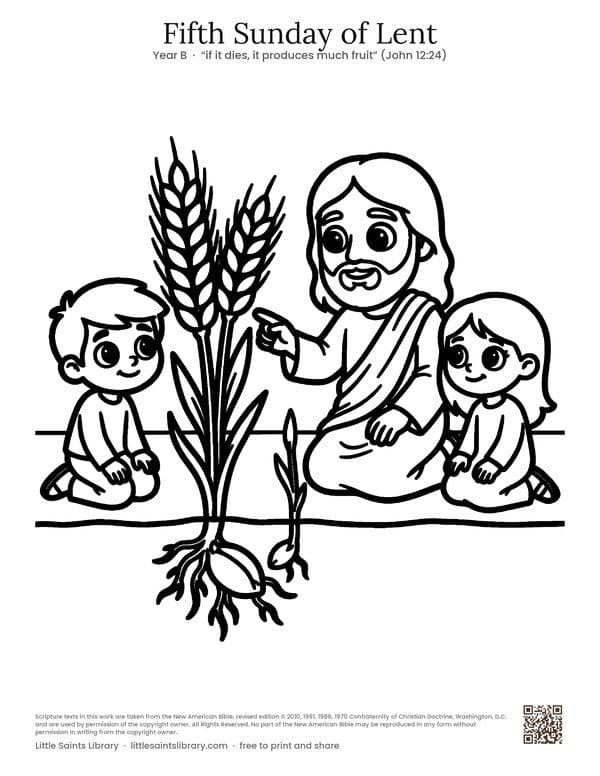 Fifth Sunday of Lent, coloring sheet preview