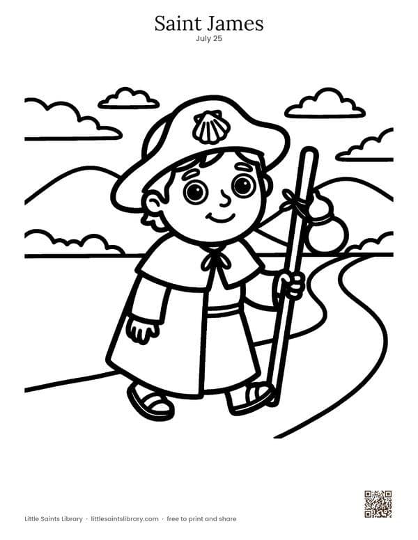 Saint James coloring sheet, preview