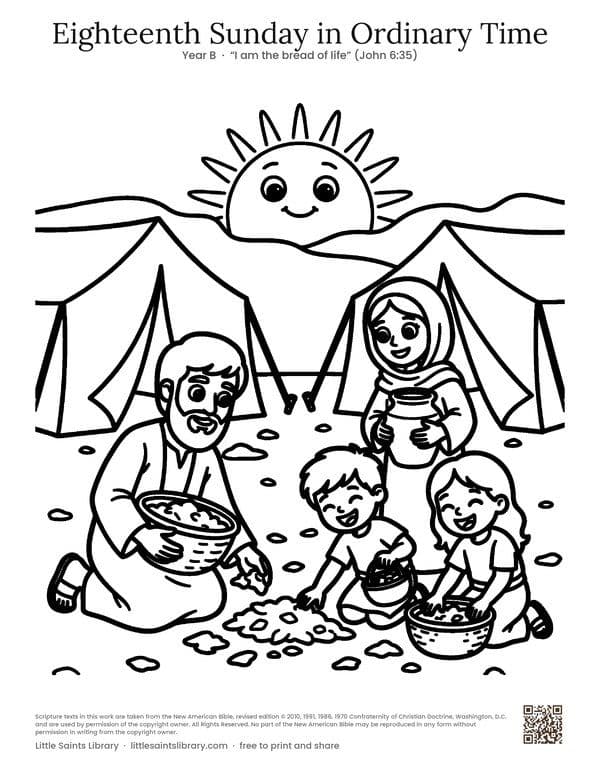 Eighteenth Sunday in Ordinary Time, coloring sheet preview