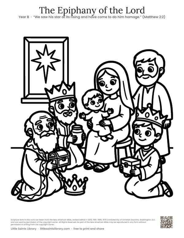 The Epiphany of the Lord, coloring sheet preview