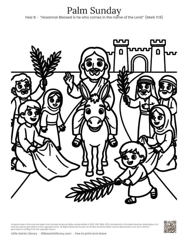 Palm Sunday, coloring sheet preview