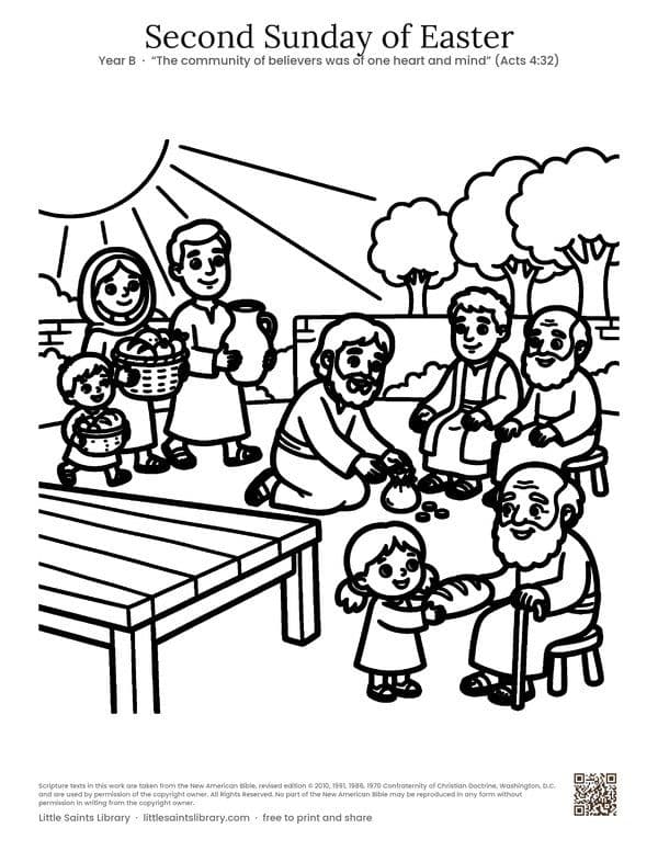 Second Sunday of Easter, coloring sheet preview