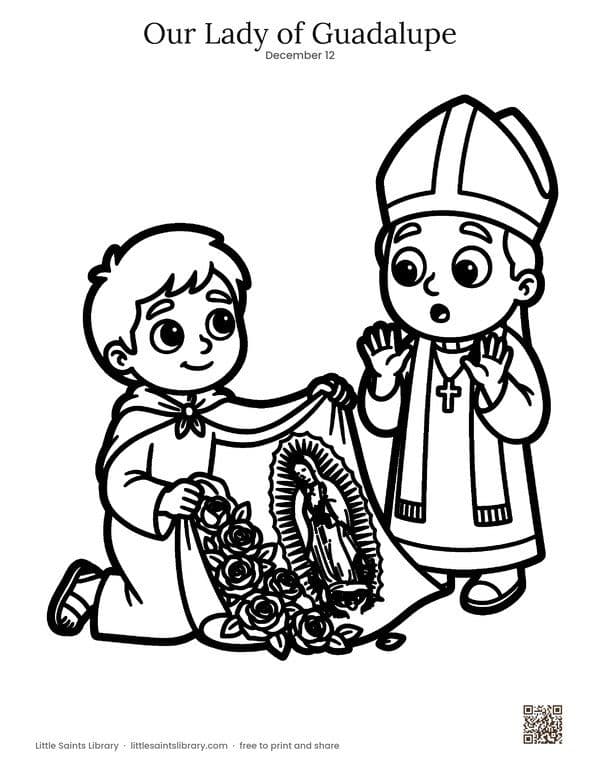 Our Lady of Guadalupe coloring sheet, preview