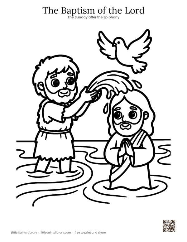 The Baptism of the Lord coloring sheet, preview