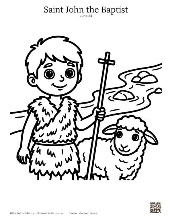 Saint John the Baptist coloring sheet, preview
