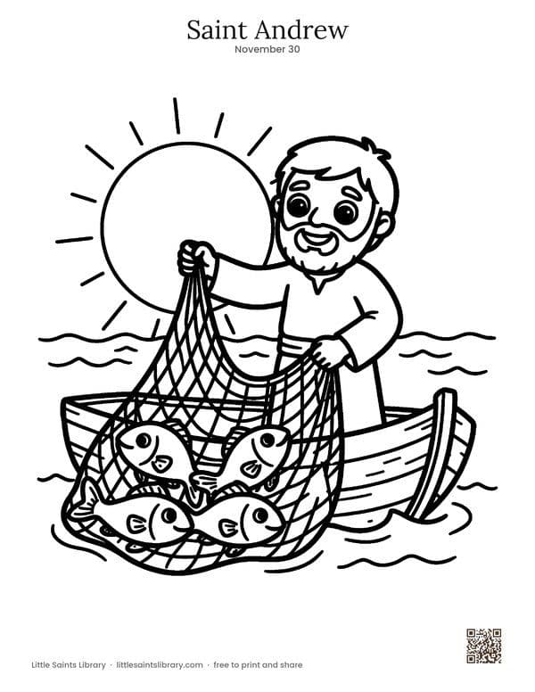 Saint Andrew coloring sheet, preview