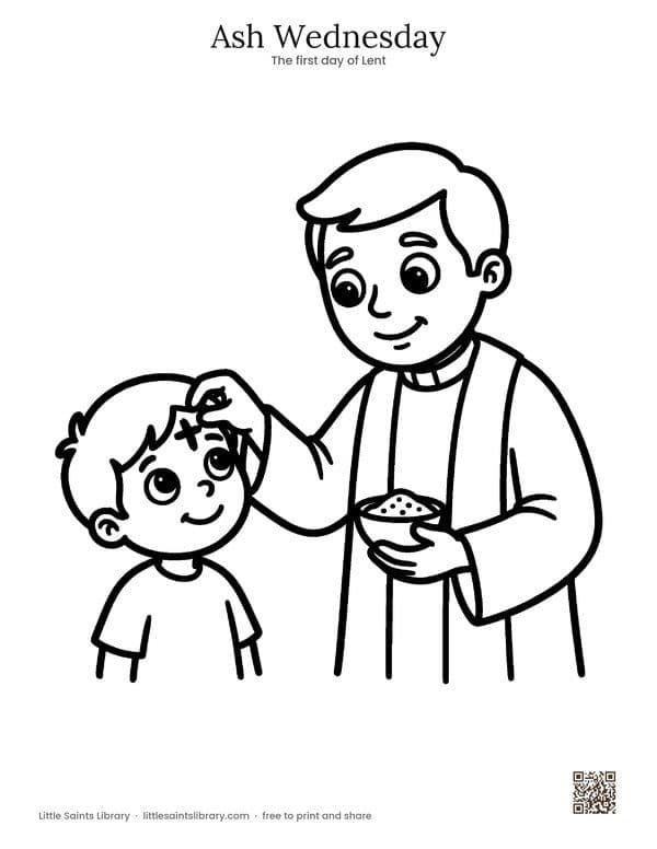 Ash Wednesday coloring sheet, preview