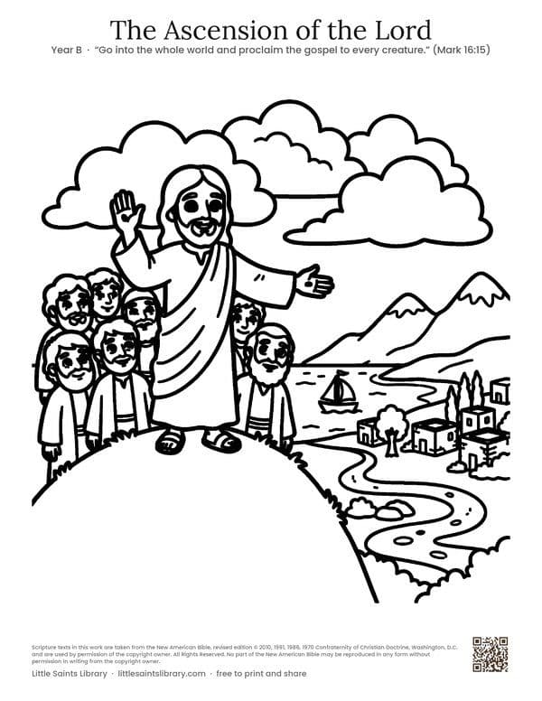 The Ascension of the Lord, coloring sheet preview