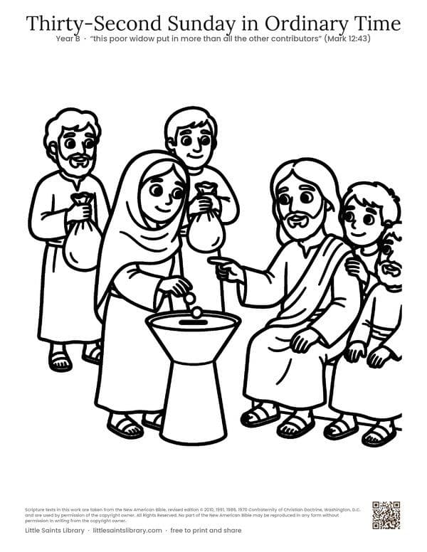 Thirty-Second Sunday in Ordinary Time, coloring sheet preview