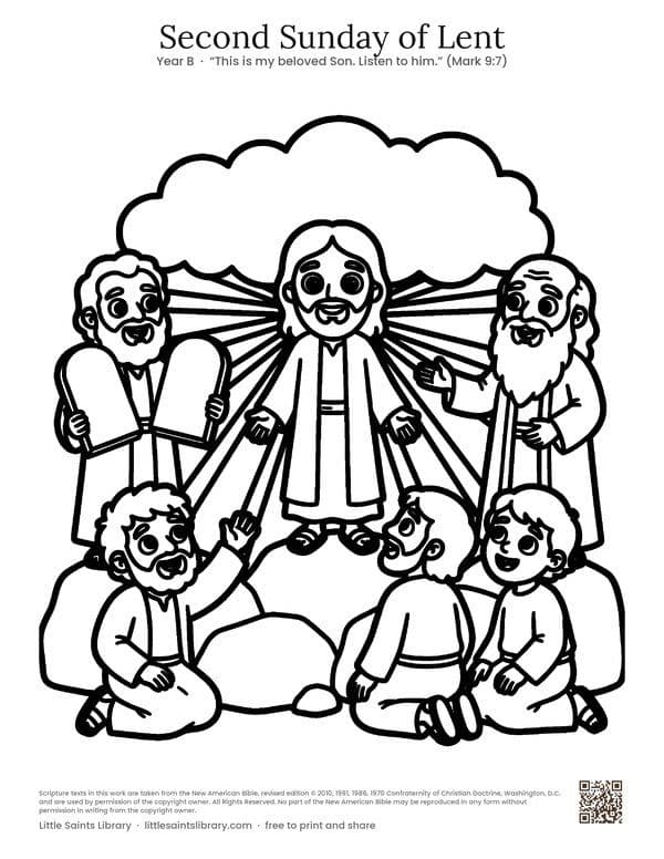 Second Sunday of Lent, coloring sheet preview