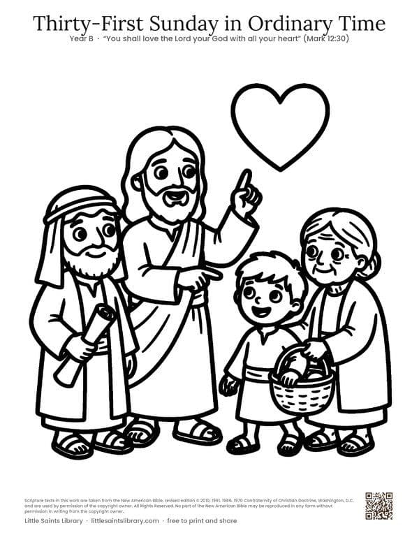 Thirty-First Sunday in Ordinary Time, coloring sheet preview