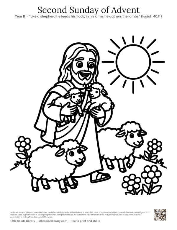 Second Sunday of Advent, coloring sheet preview