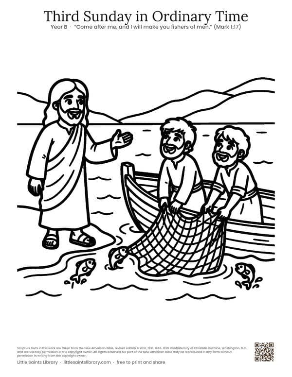 Third Sunday in Ordinary Time, coloring sheet preview