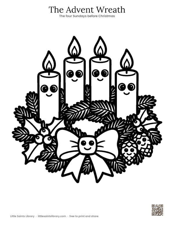 The Advent Wreath coloring sheet, preview