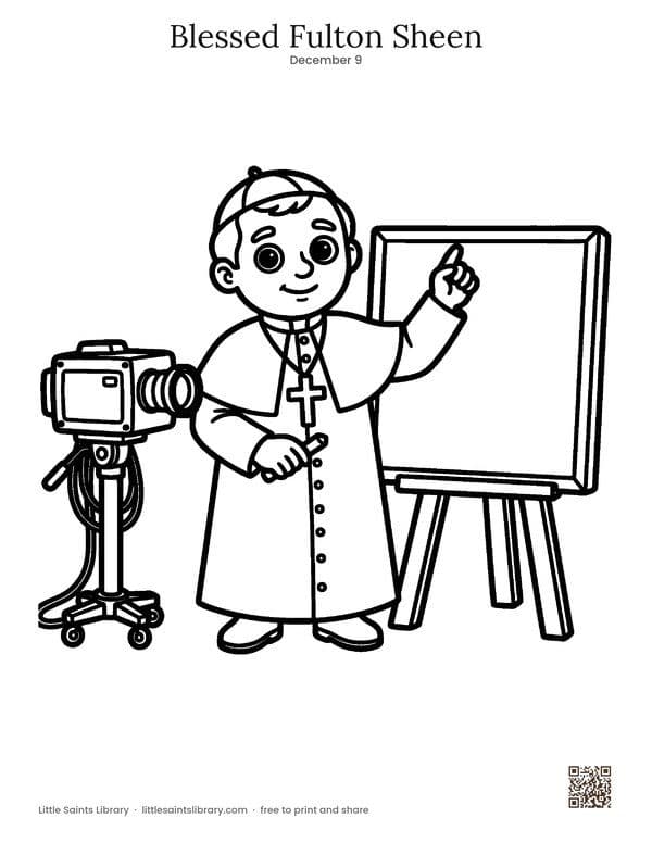Blessed Fulton Sheen coloring sheet, preview