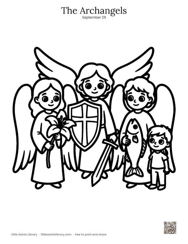 The Archangels coloring sheet, preview