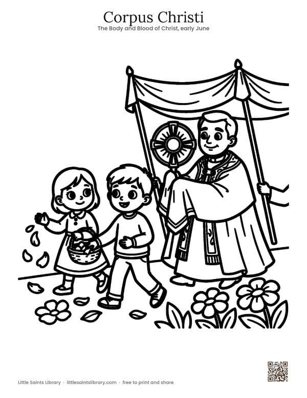 Corpus Christi coloring sheet, preview
