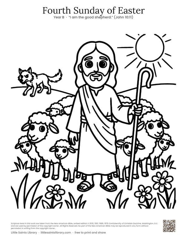 Fourth Sunday of Easter, coloring sheet preview