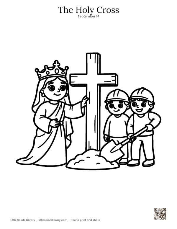 The Holy Cross coloring sheet, preview