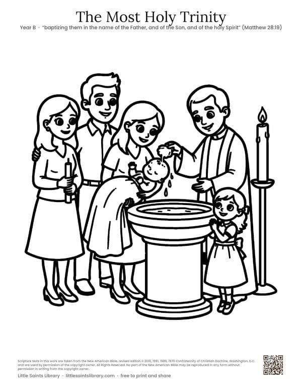 The Most Holy Trinity, coloring sheet preview