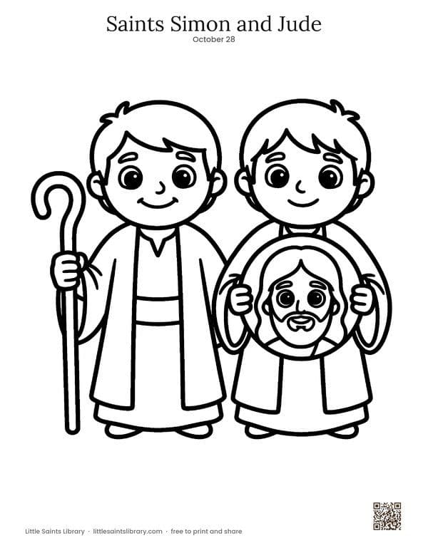 Saints Simon and Jude coloring sheet, preview