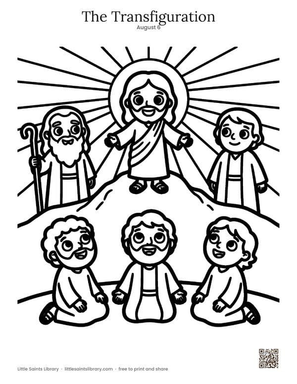 The Transfiguration coloring sheet, preview