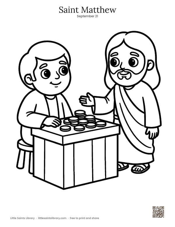 Saint Matthew coloring sheet, preview