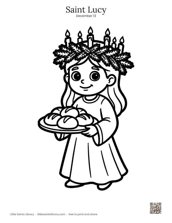 Saint Lucy coloring sheet, preview