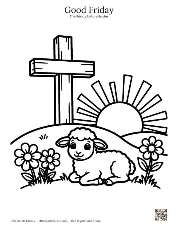 Good Friday coloring sheet, preview