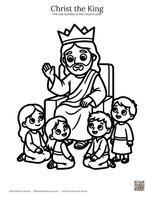 Christ the King coloring sheet, preview