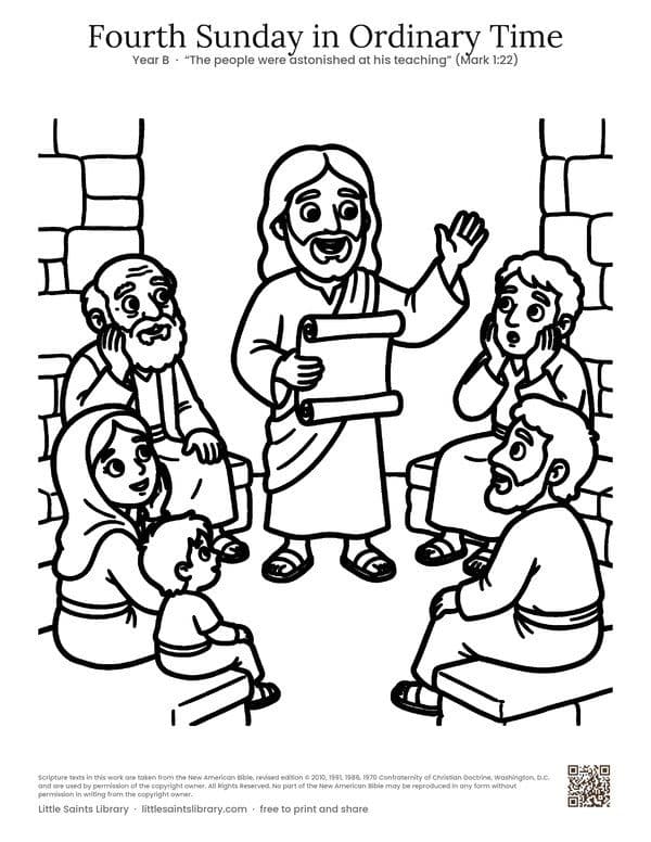 Fourth Sunday in Ordinary Time, coloring sheet preview