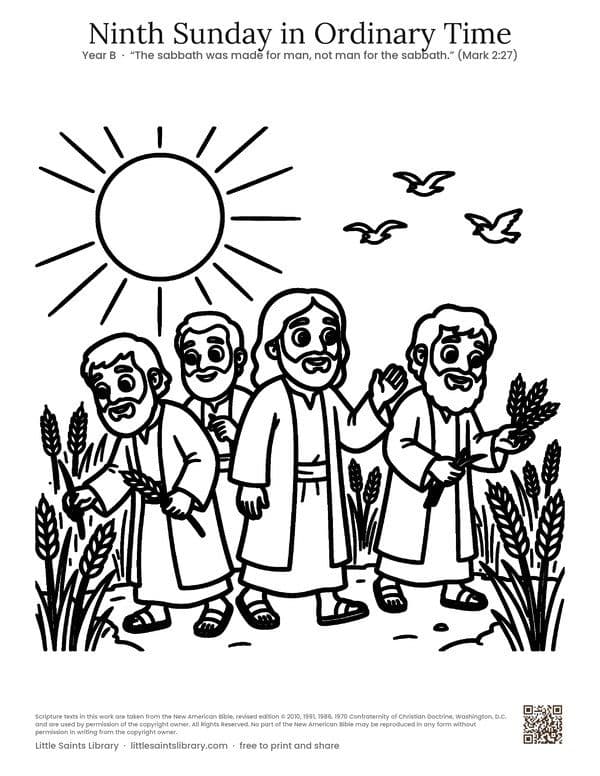 Ninth Sunday in Ordinary Time, coloring sheet preview
