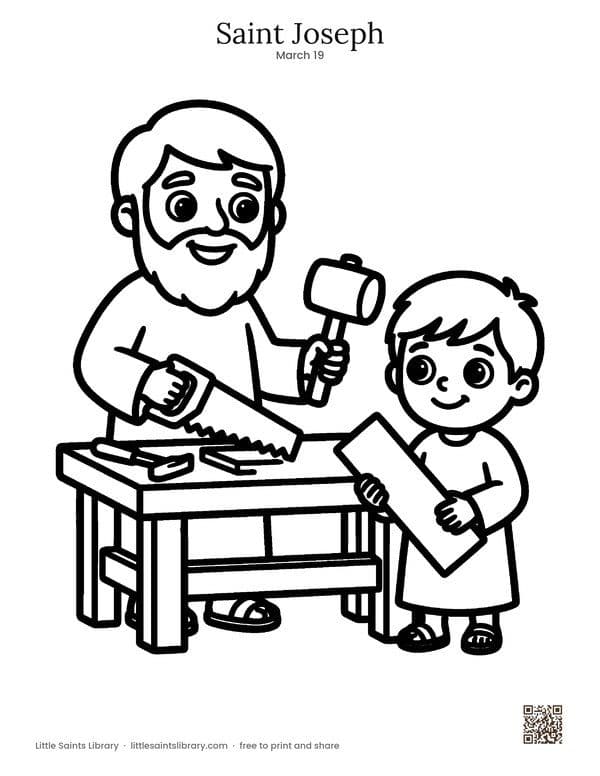 Saint Joseph coloring sheet, preview