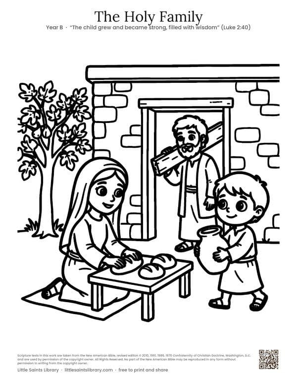 The Holy Family, coloring sheet preview