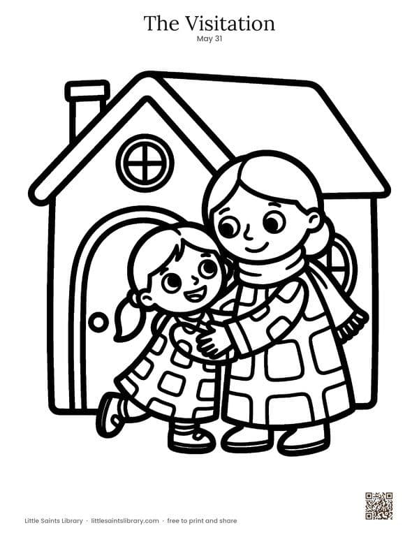 The Visitation coloring sheet, preview